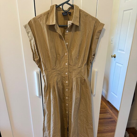 NWT GAP Poplin Midi Shirtdress - Picture 1 of 6